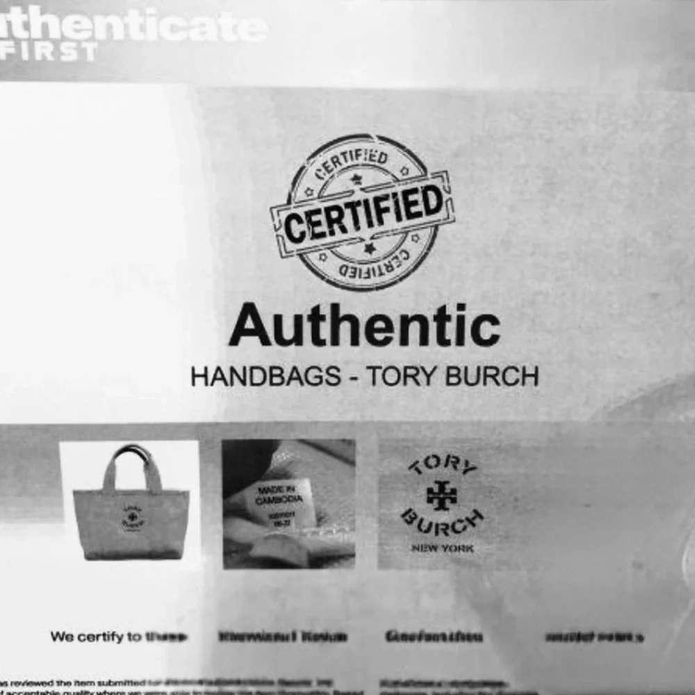 NEW!! Tory Burch Small Mercer Street Tote Canvas Ivory Logo  Authenticated
